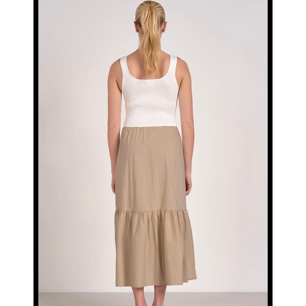 New Elan Rhodes dress sand & white combo size L - Picture 2 of 7